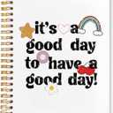 VIIJJUE Groovy Mental Health Notebook, Inspirational Journal, Positive Quote Journals for Writing, It's a Good Day to Have a Good Day Motivational Hardcover Spiral Notebooks, 5.5x8.3 Inch