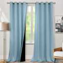 BGment Blackout Curtains 95 Inches Long 2 Panels Set for Living Room, Thermal Insulated 100% Light Blocking Curtains&Drapes, Grommet Soundproof Curtains for Bedroom Window, Each 52 Wide, Greyish Blue