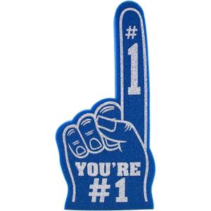 Giant Foam Finger 18 Inch- You're Number 1 Foam Hand for All Occasions - Cheerleading for Sports - Exciting Vibrant Colors use as Celebration Pom Poms- Great for Sports Events Games School Business (blue)