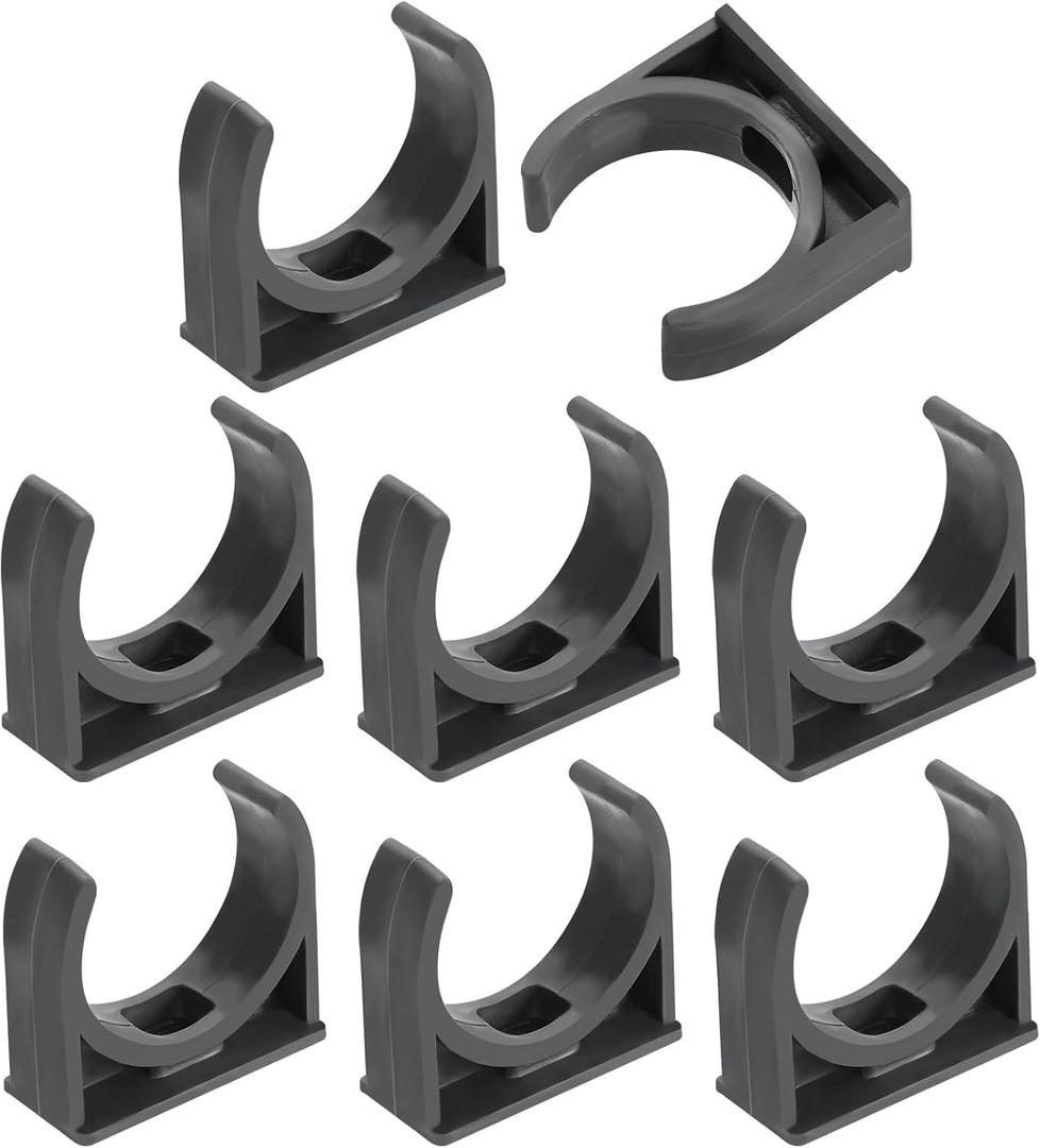 uxcell 8Pcs PVC Water Pipe Clamps Clips, U-Shaped Tubing Hose Buckles, Irrigation Tube Holder for 32mm OD for TV Trays Tube Hose Hanger Support Tubing, Gray