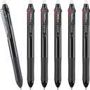 Aozora Erasable Pens Multicolor Fine Point 0.5mm 3color Click Pen in One Retractable Multi Color Erasable Gel Pens for Completing Sudoku and Crossword Puzzles 6 Pack