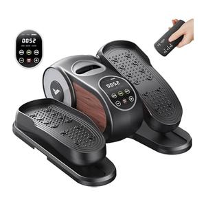 FITKS360 Under Desk Elliptical & Mini Exercise Bike - Seated Electric Leg Exerciser Under Table Oval Electric - Seniors Sit Exerciser Full Assembled Pedal with Remote Control