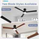 VOLISUN Ceiling Fans with Lights Flush Mount, 52 inch Low Profile Ceiling Fan with Light and Remote, Queit & Reversible Motor,3CCT, Dimmable, Black Modern Ceilings Fans for Bedroom, Living Room