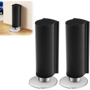 Magnetic Door Stoppers Black WYGWP Stainless Steel No Drilling Wedge Stops Heavy Duty Catch Holder to Keep Doors Open