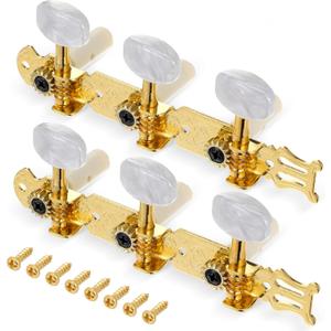 1 Pair Classical Guitar Tuners, Guitar Tuner Pegs, 3L3R Classical Acoustic Tuners Machine Heads Keys Part Parts Accessories, Gold