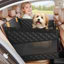 Dog Car Seat for Large Medium Dogs, Back Seat Extender for Pets with 4-Splice Hard Bottom, Waterproof Pet Seat Cover with 3 Mesh Windows for Cars, Trucks and SUVs