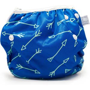 Reusable Baby Swim Diapers (Sizes N5)  Adjustable, Easy-Wash Nageuret Reusable Swim Diaper Kids Soft, Breathable, Waterproof Swim Wear for Baby & Newborn! (Blue Green Arrows) (Blue Sea Friends)