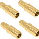Beduan Brass Hose Reducer, 1/2" to 5/16" Barb Hose ID, Reducing Barb Fitting Splicer Mender Union Air Water Fuel (Pack of 4)