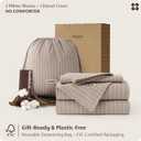 Bedsure Striped Duvet Cover Queen, 100% Washed Cotton Duvet Cover LinenLike, PureWoven with Reversible YarnDyed Design & DoubleStitch Craft, 3-Piece with Zipper, Stripes Light Brown, 90"x90"