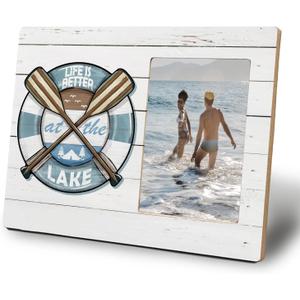 Life is Better at the Lake Picture Frames 4x6, Lake House Decor, Lake House Gifts, Lake House Decor for the Home, Lake Themed Decor, Gifts for Lake Lovers, Nautical Paddle Photo Frame, 338AX