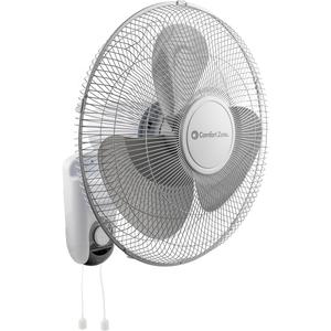 Comfort Zone Oscillating Wall Mount Fan with Adjustable Tilt, 16 inch, 3 Speed, Metal Grille, 90 Degree Oscillation, Airflow 14.07 ft/sec, Ideal for Home, Bedroom, Gym & Office, CZ16W
