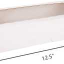 Tcoivs 20-Pack Cookie Boxes with Window, 12.5" x 5.5" x 2.5", White Bakery Boxes, Auto-Popup Treat Boxes for Pastries, Strawberries