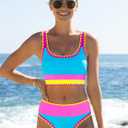 popvil High Waisted Bikini Sets for Women Tummy Control Swimsuits 3 Piece Bathing Suits Neon Swimwear with Skirt 2026