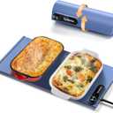 Warming Mat for Food - Space-Saving, Fits Two Baking Dishes, 7 Temp Settings, 4h Auto Shut-Off, Durable Silicone Surface, Easy to Clean, Perfect for Parties and Everyday Use (Blue, Medium)