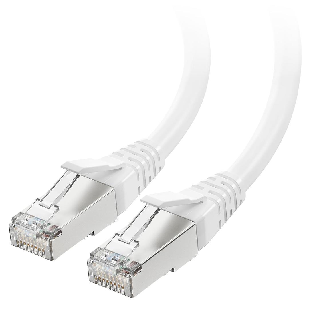 Cable Matters [Cat8 Certified] 40Gbps Shielded Cat 8 Ethernet Cable - 25ft, 2000Mhz Category 8 Ethernet Cord, Cat8 Cable for Gaming, White
