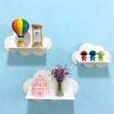 3 Pcs Nursery Floating Shelves White Cloud Shelf Cute Decorative Acrylic Wall Shelves for Home Decor