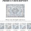 Runner Rug 28, Vintage Boho Rug,Ultra-Soft Low Pile, Washable, Non Slip,Stain Resistant Printed Carpet for Hallway Kitchen Living Room Bedrooms Playroom Office, Light Blue