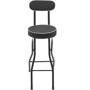 Folding Stool, Cushioned Padded Folding Stool Portable Bar Stool with Back for Camping Kitchen Home Office, Tall Bar Collapsible Stools (Black, 1Pc  25.6in)