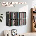 SANFURNEY 52 Slots CD Holder, Wall-Mounted CD Holder Stand, Premium CD Storage Rack for Home and Office, Stackable Disc CD Organizer Desk Stand Ideal for Music Enthusiasts Desk Rack Organizer Black