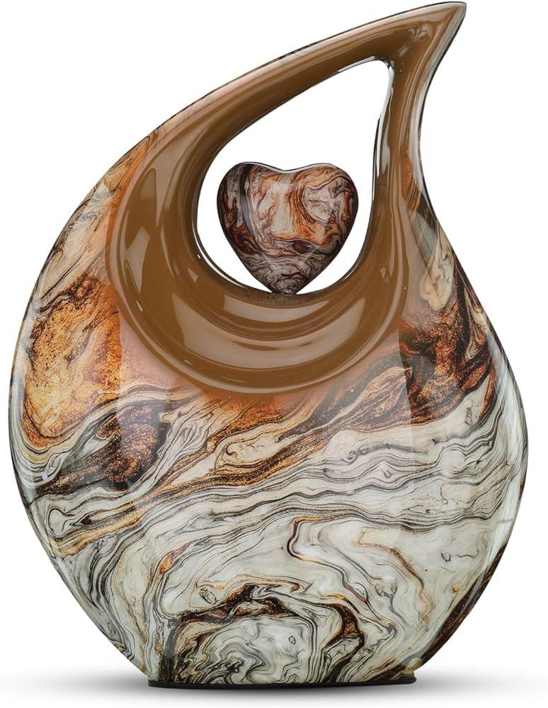 10 Inches Teardrop urn with Matching Heart - Large Cremation Urn - Unique Urn - Ash for Men/Males/Females and Big Pets from Keepsake Company