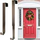 HEYHOUSE Wreath Hanger,2 Pack Christmas Halloween Decorations Adjustable Wreath Hanger for Front Door Decor from 14.9-25", Over The Door Hooks Organizer 20 lbs Larger Hooks Outside Decorations (Bronze-15.6IN-2Pack)