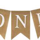 Anwyll Burlap One Banner - NO DIY One Highchair Banner First Birthday Boy Girl Banner Sign Decoration 1st Happy Birthday High Chair Banners for Photo Prop Party Decoration Indoor Outdoor (Brown)