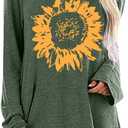 Locryz Women Tunic Tops for LeggingsGraphic Print Shirt Casual Long Sleeve Tunics Blouse (Green, XL)