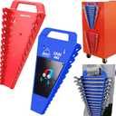 2-Pack Magnetic Wrench Organizer with Non-Slip Handle, 24-Slot Heavy-Duty Wrench Rack Holders for Toolbox & Drawer Storage, Fits SAE 1/4"-1-1/16" and Metric 6mm-24mm Wrenches