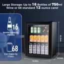 Electactic 68 Cans Beverage Refrigerator Cooler, 1.7 cu.ft Mini Fridge Glass Door Drink Cooler for Beer, Soda,Wine, Digital Temperature Control for Home Office Bar