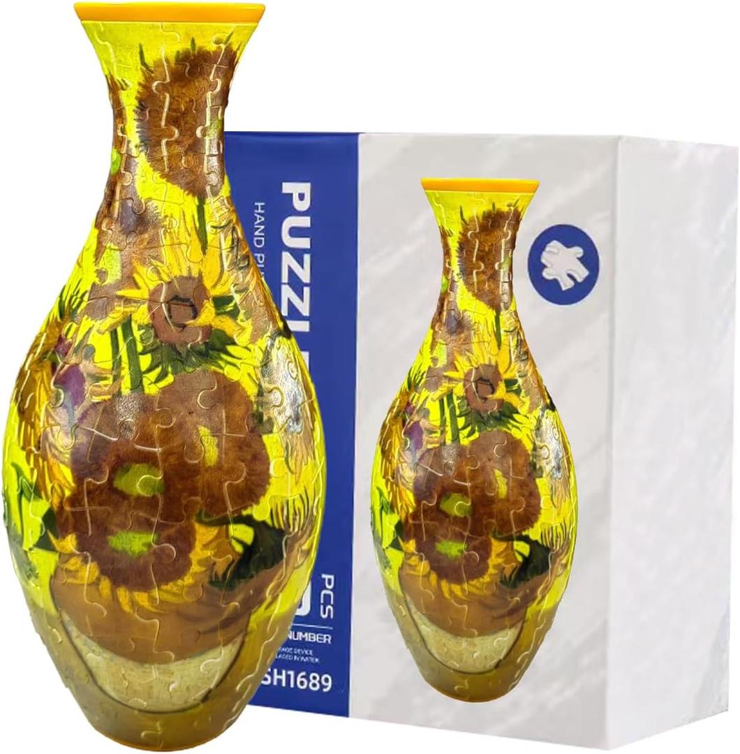 FOTN 3D Puzzle Vase for Adults - DIY Flower Planter Jigsaw Puzzle Kit, Decorative Art Jar Craft for Home Decor, Reusable Vases Creative Gift & Garden Craft Project