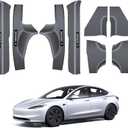 Tesla Model 3 Highland Door Sill Protector Guards Door Entry Guard 8PCS Anti-Kick Full Protect Carbon Fiber Door Sill Front and Rear Door Entry Guard for New Model 3 Accessories 2024 2025