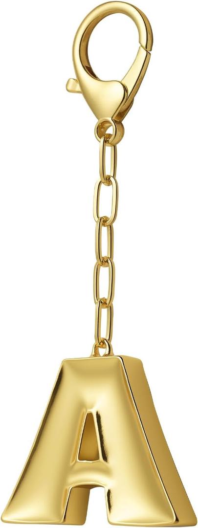 2 x Jumbo Initial Keychains, Initial Bag Charms for Handbag, Gifts for Women Mothers Day Gifts, Cute Stocking Stuffer