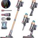 Cordless Vacuum Cleaner, 550W 45KPA 60 Mins Runtime Self-Standing Vacuum Cleaners for Home, Stick Vacuum with Charging Dock Station Removable Battery, Handheld Vacuum for Pet Hair/Carpet/Floor
