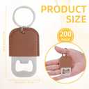 200 Pack Leather Bottle Opener Keychain Stainless Steel Flat Beer Opener Keychain DIY Beverage Beer Bottle Openers for Party Favor Bartender Bar Restaurant