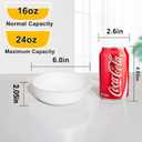 I00000 50 Pack White Plastic Bowls with Gold Rim,16 oz Disposable Soup Bowls,Premium Heavy Plastic Serving Bowls Ideal for Wedding & Party
