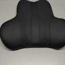 Coverado Lumbar Support Pillow for Car, Ergonomic Memory Foam Back Pillow for Office Chair, New Back Cushion for Pain Relief, PU Leather Car Lumbar Support for Driving Seat - BK (Black)