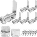 Cylinnda Cabinet Locks with Keys, 1-1/2" Long Cam Locks Keyed Alike, Cabinet Cam Lock Set for Cabinets RV Storage Locks Tool Box Lock Thick Drawer, Zinc Alloy (6 Pack, 1-1/2 Inch)