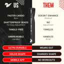 Elite Jumps - Do Hard Things 1 Beaded Jump Ropes | Crossover Jump Rope for Your Exercise Equipment | Segmented Jump Rope (Black/Black)