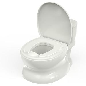 PipNest Realistic Potty Training Toilet - Flushing Sounds, Wipes Storage, Disposable Liners, Easy to Clean for Toddler Boys and Girls, Pink-White