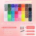 2 x 32000Pcs Resin Jelly Rhinestones for Bedazzling kit,40 Colors Bedazzler Kit, 3mm