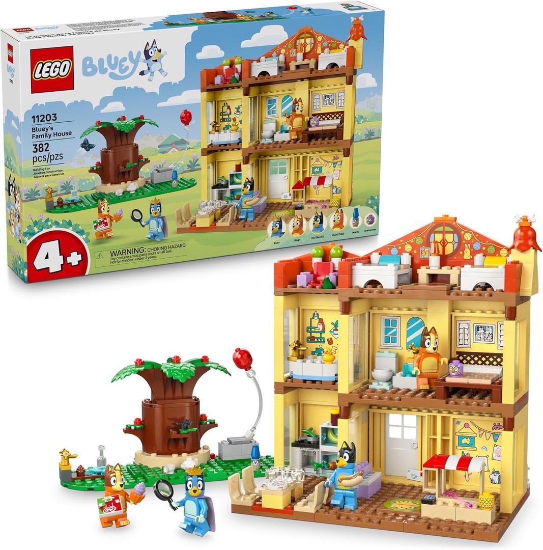 LEGO Bluey: Blueys Family House - Toddler Toy for 4 Year Old Boys and Girls - House Playset Includes Bluey and 5 Popular Characters - Great Birthday Gift Idea for Preschoolers - 11203