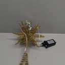 Lewondr Christmas Tree Topper, Plug in 3D Starburst Xmas Lighted Star Tree Topper, Remote Control & Timer Light Up Vintage Moravian Tree Topper for Christmas Decoraiton, Warm Light, Champagne Gold