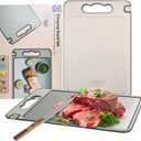 Double-Sided Stainless Steel Cutting Board, 14 Inches, with Non-Slip Silicone Edges