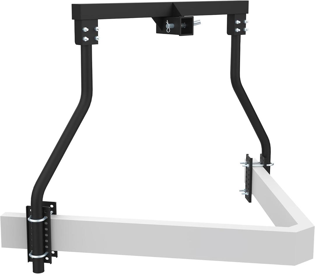 Trailer Tongue Bike Bunk, Adjustable A-Frame Trailer Bike Frame Hold up to 100LBS, RV Bike Rack for Extra Camper Storage Space, Black