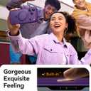 CANSHN 360 Spin Magnetic Stand for iPhone 17 Pro Case with Camera Control [Full Camera Protection] [Compatible with Magsafe] Translucent Matte Shockproof Protective Phone Cover 6.3" - Deep Purple
