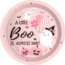 CC HOME Halloween Birthday Paper Plates Napkins Pink Pumpkin Ghost Disposable Tableware Set Party Supplies A Little Boo Theme Dinnerware Sets Serves 24 Guests for Party Plates Napkins 88PCS
