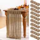 Nude Cheesecloth Table Runner 10 Pack Spring Table Runners Boho Gauze 120 Inches Coffee Cheese Cloth Table Decor for Wedding Bridal Baby Shower Valentine's Day