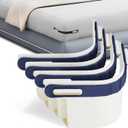 Sheet Holders for Fitted Sheets  4 Pack Heavy Duty ABS+Silicone Lock Straps, Keep Sheets Firm & Tight, No Slippage  Easy Install Bed Sheet Holders - Midnight Blue