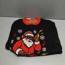 Runhit Ugly Christmas Sweater for Men Women Unisex Funny Christmas Sweaters Fun Holiday Pullovers Novelty Xmas Pullover Gift (Medium, Black Dj Santa Claus)