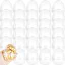 30 Pcs 4 Inch Clear Easter Eggs with Flat Bottoms Empty Plastic Easter Egg Bulk Small Transparent Fillable Easter Surprise Egg for Candy Easter Hunt Toys Party Favor